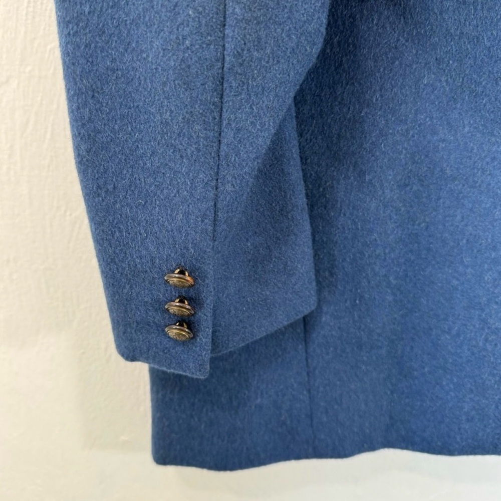Vtg 100% Camel Hair Talbots blue preppy warm two button blazer.Size 10 - Picture 4 of 10